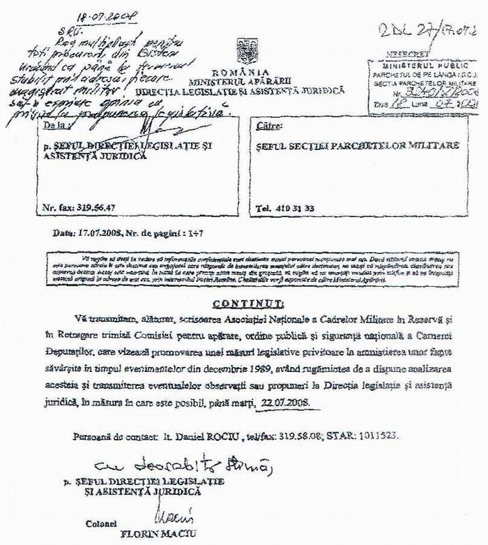 Adresa MAN - Directia Legislatie si Asistenta Juridica
